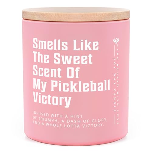 Encoink Pickleball Gifts for Women, Lavender Scented Candle,Cool Gifts for Pickleball Lovers/Girl/Coach/Player/Friend, Funny Pickleball-Themed Gift for Mothers Day Birthday, Pink Jar(10oz)