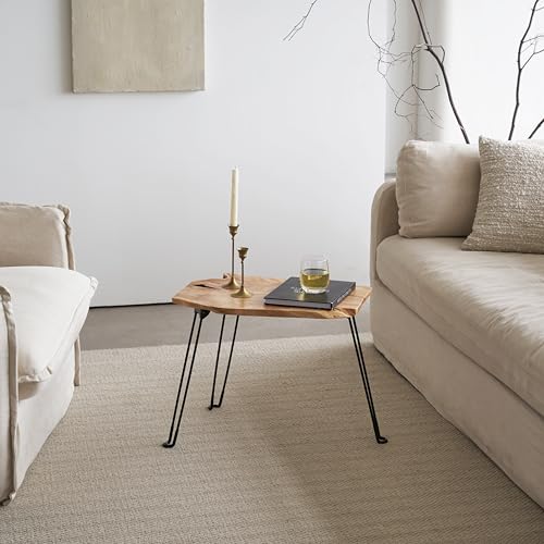 Table pliable Live Edge pour optimiser les petits salons sans outils
