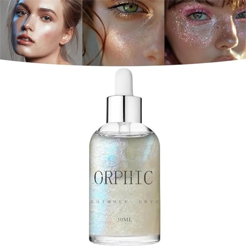 Orphic Body Shimmer, Aceite seco con brillo corporal brillante, Aceite con brillo corporal Opphic, Aceite seco con brillo orphic, Sparkles Face Waterproof, Aceite corporal con brillo (Celestial)