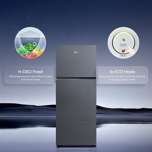 Image of Haier 475 L 1 Star Frost Free Twin Inverter Double Door Refrigerator with Solar Connect for Power Backup & Dual Magic Zone for Flexible Storage (HRF-5251BGKA-N, Graphite Black, 2026 Model)