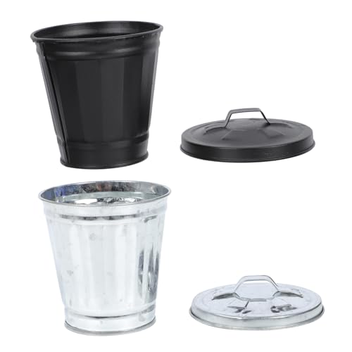 Mini caneca de basura rectangular con tapa 2 piezas miniatura 1