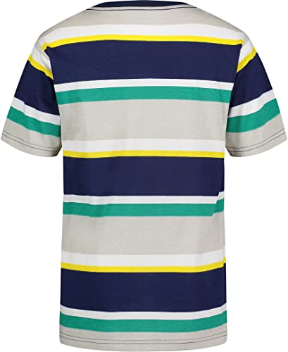 Nautica Toddler Boys' Short Sleeve Patterned Crew Neck T-Shirt, Grey Violet Multi Stripe, 4T #TOP1