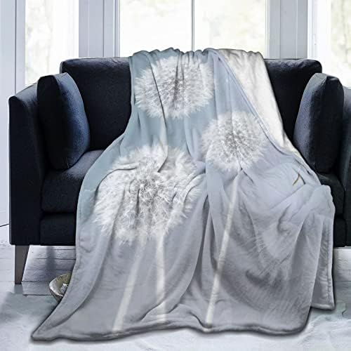 Dandelion Blanket Throw Soft Lightweight Flannel Fleece Blankets for Bed Couch Sofa Bedroom Living Room Travel Camping Decoration 50"x40"