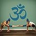 Yoga Wandtattoo Spirit Icon Und Aum Holy Sound Yoga Hall Wandaufkleber Abnehmbare Vinyl Dekorative Wandtattoo 42X41Cm