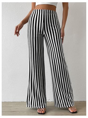 Floerns-Womens-Striped-Print-Flare-Leg-Trousers-High-Waist-Bell-Bottom-Work-Pants 41LPBpvCoAL
