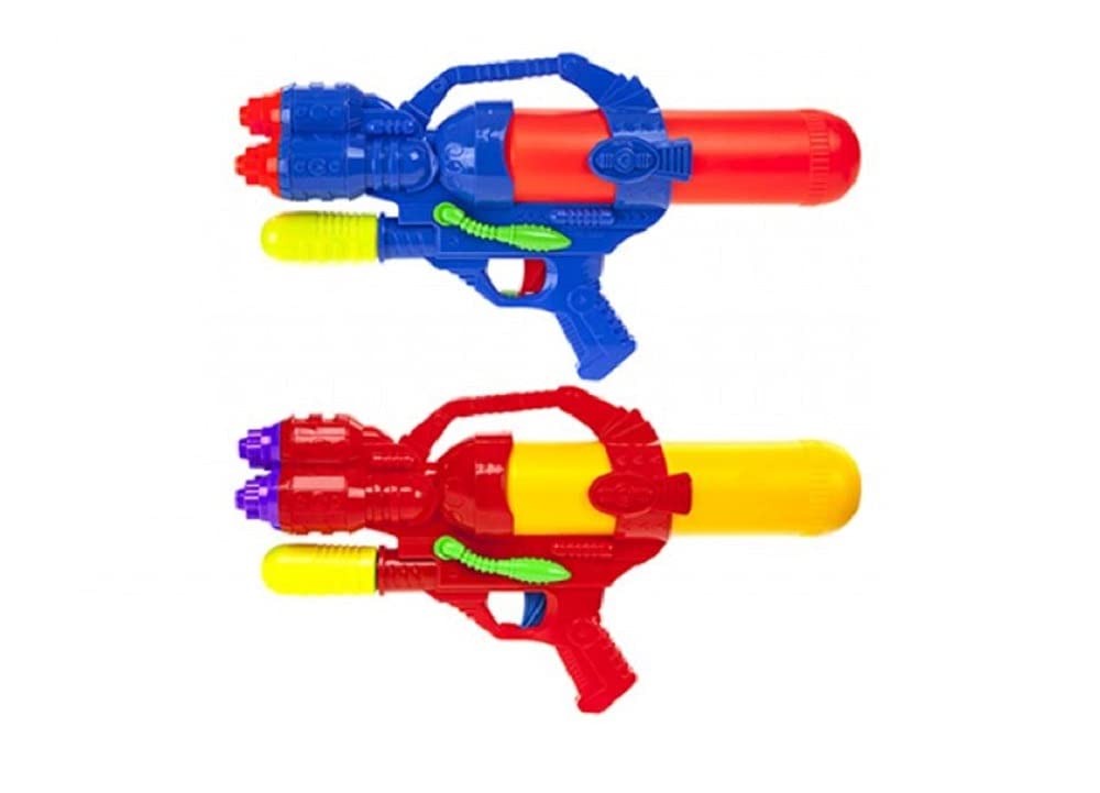 Water Gun Super Pump Action Super Triple Space Blaster Double Shot Splash Powerful Long Distance Assorted Colours (Super Triple)