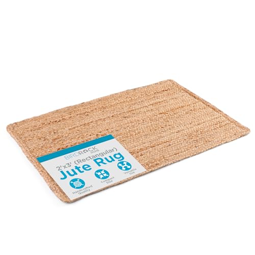 BIRDROCK HOME 2x3 Jute Rug – All-Natural, Soft & Durable