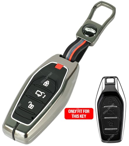 Image of Coll of Fest Premium Metal Silicon Key Cover Compatible with Mahindra XUV 500 3 Button Smart Key Cover Full Metal Protections Glow in the Dark