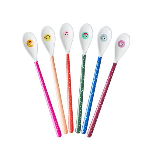 Rice 6ZLFACE Melamin Latte-Löffel Multi Kids Face