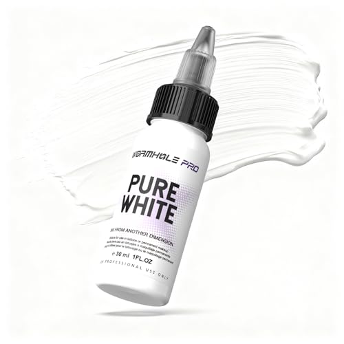 WORMHOLEPRO Pure White 30ml (1oz) Tattoo Ink â€“ High-Density White Pigment for Cover-Ups, Vegan Highlights & 3D Effects â€“ Professional Tattoo Ink for Artists