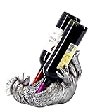 Bellaa Drinking Rooster Wine Bottle Holder Statue Happy Feet Chicken Hen Country Farm Kitchen Decor Tabletop Wine Stands Racks and Decorative Gifts Gamecocks Fans 13 inch