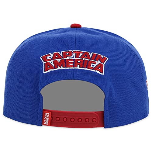 Marvel Captain America Adult Fashion Adjustable Snapback Flat Bill Cap Rbl/Red #TOP3
