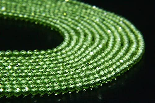 Perles en péridot véritable avec micro-facettes éclatantes pour colliers et bracelets