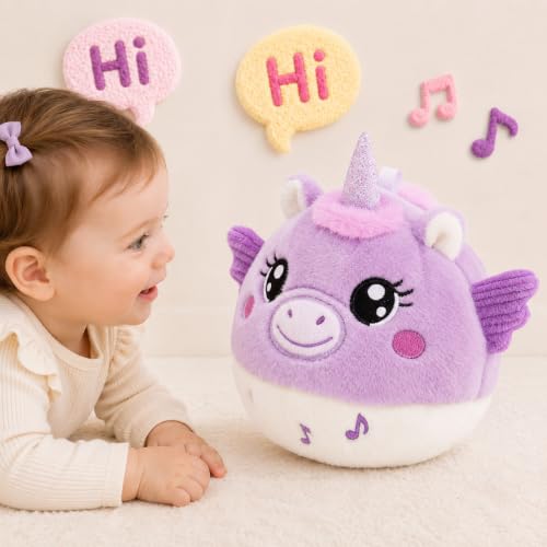 Yeeammk Yeeammk Unicorn Interactive Toys for Toddlers Girl,Tummy Time Baby Musical Toys with Remote Control,Volume Adjustable & Mute,Record & Repeat,Musical Baby Crawling Toys for Infants