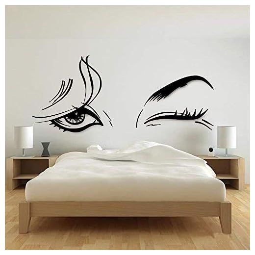 Vackra kvinnliga ögon väggklistermärke dekoration skönhetssalong vinyl väggdekal sovrum art deco nordisk hem inredning present 36 x 86 cm