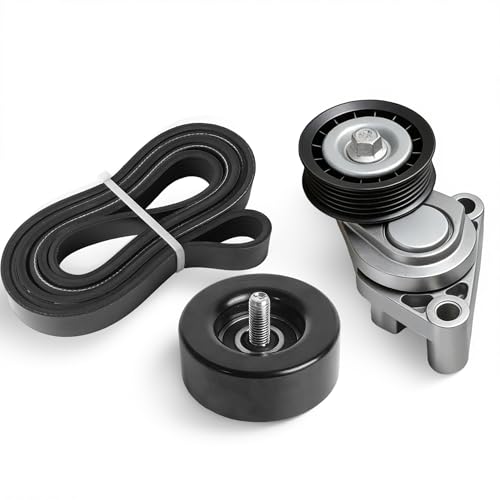 Riyhch 90K-38328D Drive Belt Tensioner Component Kit Fit for Chevrolet Corvette 2005-2013, 6.0L/6.2L/7.0L Drive Belt Tensioner & Idler Pulley & Serpentine Belt Replacement for 38328 12569301
