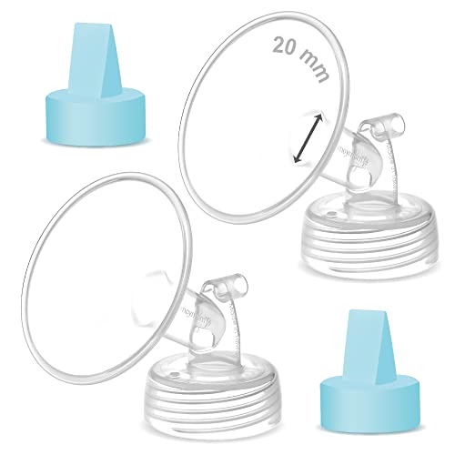 Image of Maymom Pump Part Compatible with Spectra Ameda Luna Pumps, Inc Wide Mouth 20mm Flange Blue Duckbill Valve; Not Original Spectra S1 S2 9 Plus Synergy Gold Replacement Pump Parts Accessories