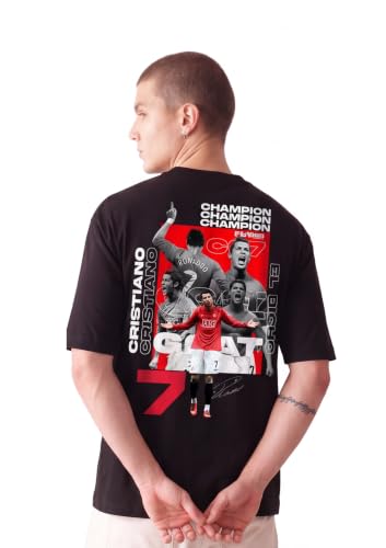 Image of Unisex Cotton Football Graphic Print Oversized Fit T-Shirt