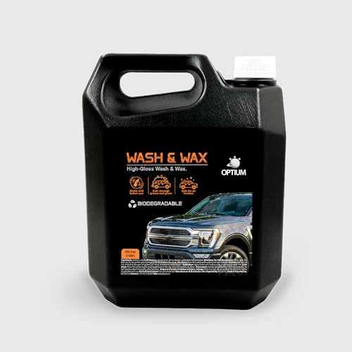 OPTIUM Car Wash Soap with Wax & Foam Shampoo – Exterior Car Cleaner & Washing Supplies – pH Neutral Total Auto Wash for Shine & Paint Protection – Jabón para Lavar Carros, Detailing Formula