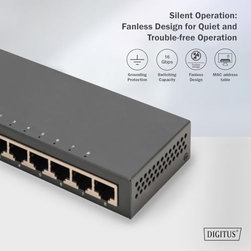Digitus Switch Di Rete Poe - 10 Porte - Gigabit Ethernet - L2 Gestito - 8X RJ45-2X Sfp Uplink - 86W Poe Budget - 10/100/1000 Mbit/S - Nero - 4