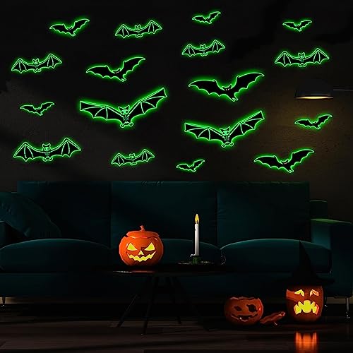3 hojas de calcomanías luminosas de Halloween miniatura 4