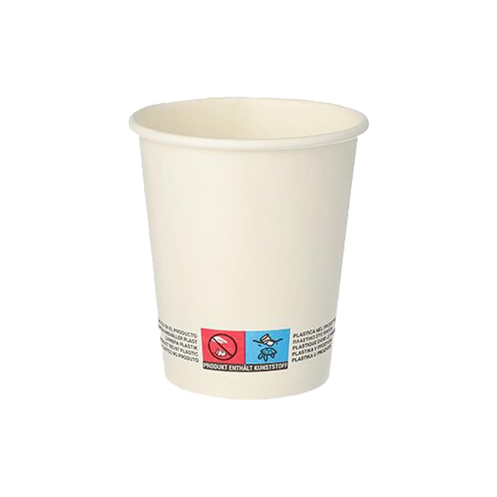 Générique 1000 gobelets en carton blanc 24 cl - Qualité professionnelle - pour boissons chaudes et froides 8oz
