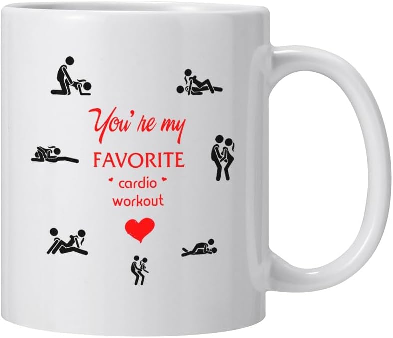 You‘re My Favorite Cardio Workout Novelty Coffee Mug, Valentine's Day gifts Mug, 11 Ounces Funny Mug Double-Sided Coffee Tea Mug Cup for Women Men - Image 2