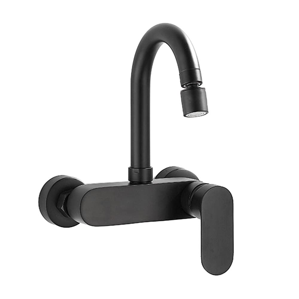 Robinet de cuisine mural noir et orientable pour simplifier votre vaisselle