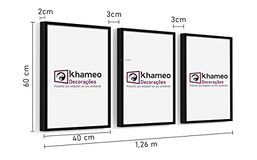 Kit 3 Quadros Macacos Sábios Mafia Bandana Fone Style 40x60 cm