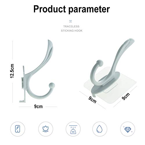 INTVN 6 Pezzi Ganci Adesivi, Plastica Gancio