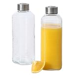 Gibson Home Aspen Heights 2 Pack 33 OZ (1 Liters) Large Embossed Reusable Glass...