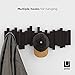 Umbra Sticks Wall-Mounted Coat Rack Rail Hook with 5 Retractable Pegs – Modern, Space-Saving Storage Organizer, Espresso