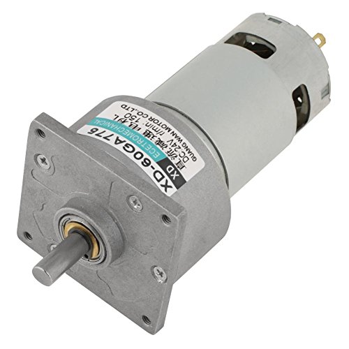 Hilitand DC 12V/24V 35W Mini DC Gear Motor Metal Speed Adjustable Large Motor CW/CCW(24V 150rpm)