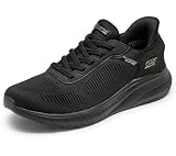 Skechers Damen Bobs Squad Chaos Current Muse Slip-InTurnschuhe, Black Textile, 39 EU