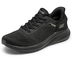 Skechers Mujer Bobs Squad Chaos Current Muse Slip-In ENTRENADOR, Black Textile, 38 EU