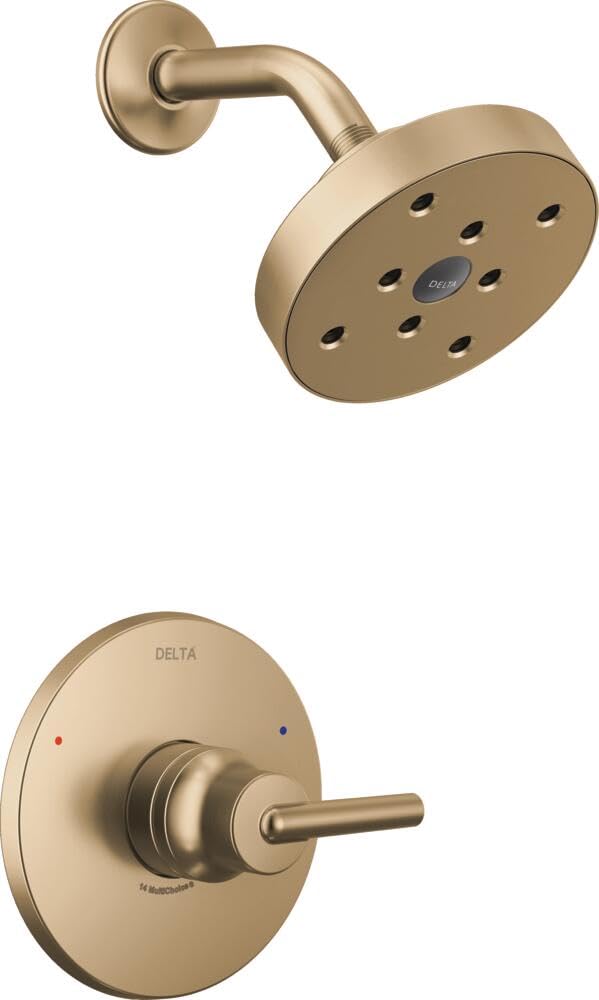 Delta Faucet Trinsic 14 Series Single-Function Shower Trim Kit with Single-Spray H2Okinetic Shower Head, Champagne Bronze T14259-CZ (Valve Not Included) by DELTA - Used condition - US$174.69