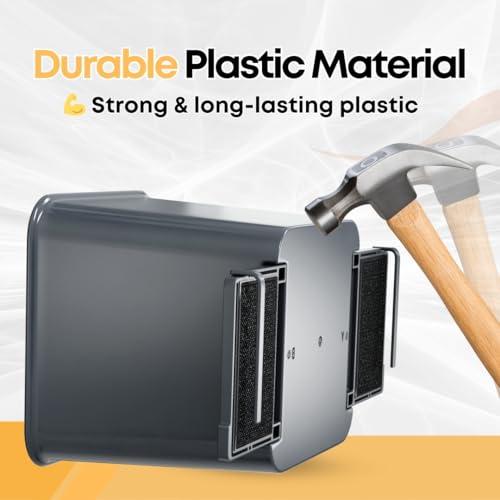 Image of Car Trash Can with Stability Wings - Leakproof Portable Garbage Bin for Fabric & Rubber Mats - Compact Durable Plastic Auto Organizer for Cars, SUVs, Trucks (Gray, Small)