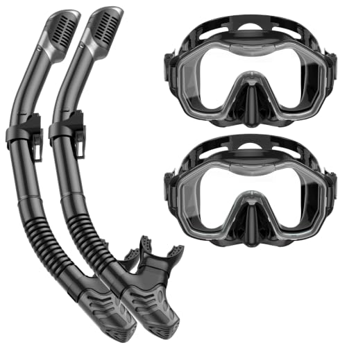 Snorkeling Gear for Adult Kids - Anti-Fog Mask with Top Dry Valve