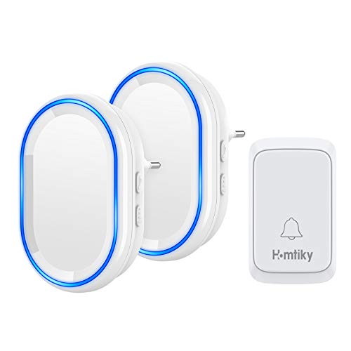 Homtiky Timbre Inalámbrico Exterior, Timbre Casa con Rango de Función de 300M,...
