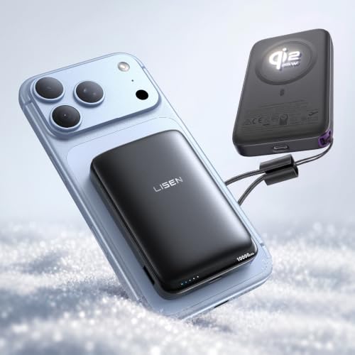 Image of LISEN QI2.2 25W Magnetic Portable Charger for iPhone 18 Pro Max [65W & Low-Temp] Power Bank Wireless Charger Battery Pack,10000mAh 65W USB C Fast Charging Power Bank for iPhone Duo 18 Pro 17-12,P604