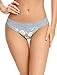 voenxe Seamless Lace Thongs for Women, Cotton Blend No Show Thong Underwear,Ladies Breathable Comfort Panty Soft Laser Cut Undies,Comfy Woman Gym Workout Stretch Tanga