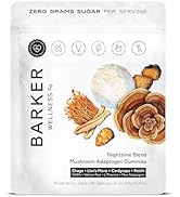 Nighttime Mushroom Adaptogen Gummies – Sugar-Free Vegan Mushroom Gummies For Adults with Reishi, ...