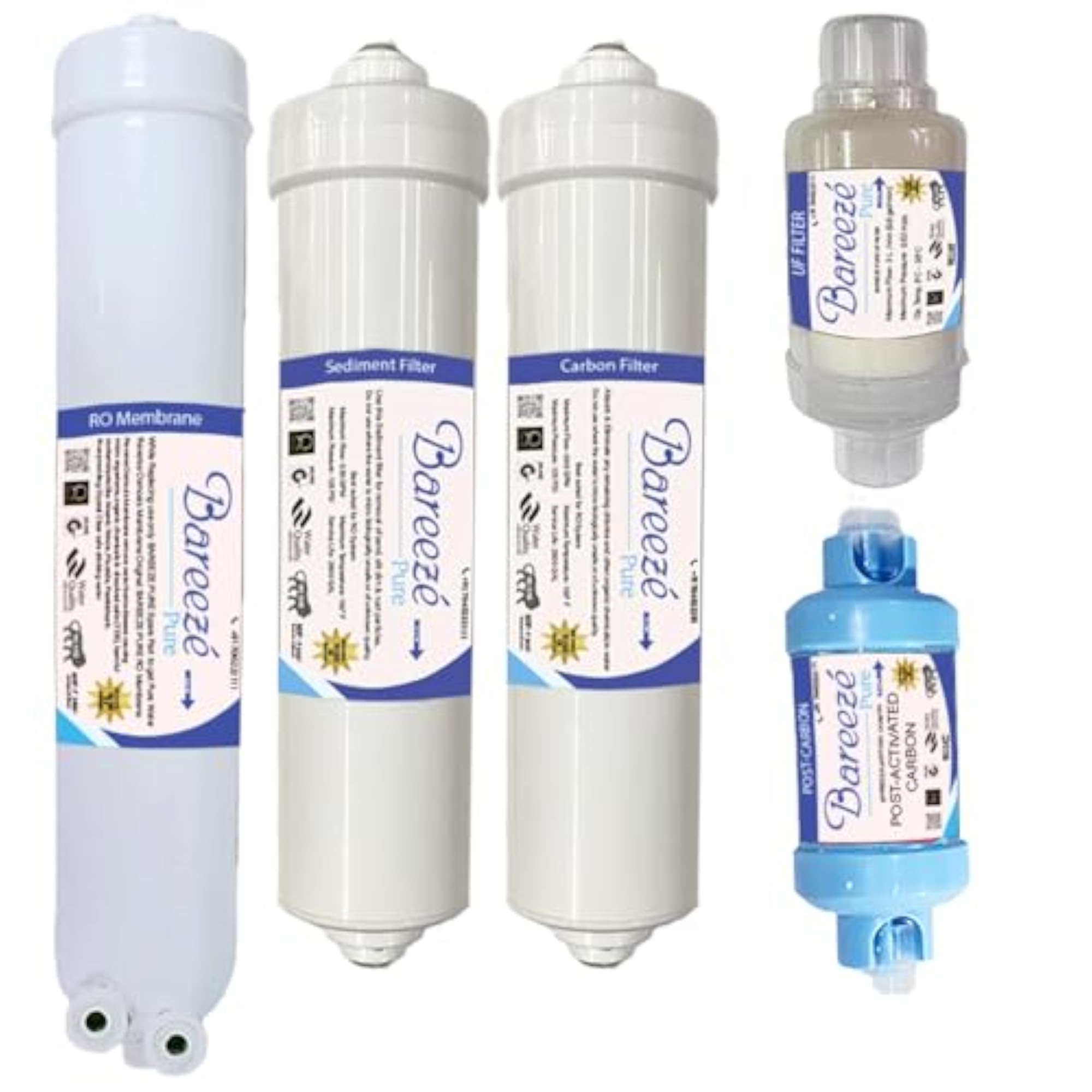 Bareeze Service Filter Kit Compatible with Kent Pearl RO+UV Water Purifier