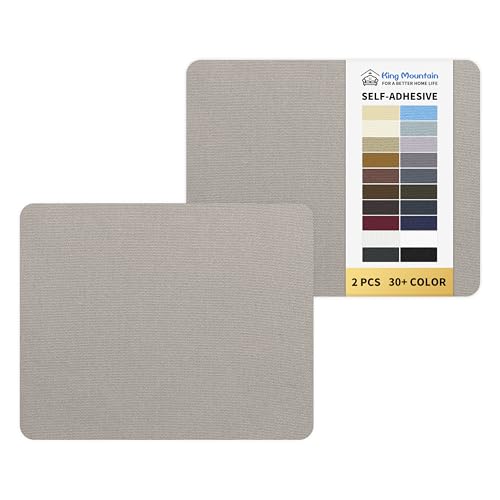 KING MOUNTAIN Canvas Repair Patch 9 x11 Inch 2 Pcs Self-Adhesive Waterproof Fabric Patch for Sofas, Tents, Furniture,Tote Bags, Car Seats (Light Grey)