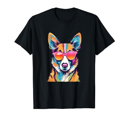 Norwegian Lundehund Colorful Face Colorful Retro T-Shirt