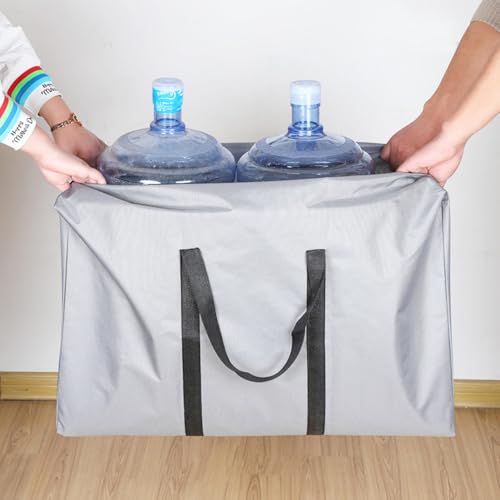 Wambere Umzugs-Packtaschen Aufbewahrungstaschen mit Reißverschlüssen Steppdecken-Aufbewahrungstasche wasserdichte Umzug Oxford-Stoff Lagerungstasche Kleideraufbewahrungstasche,Dunkelblau,90x50x25cm