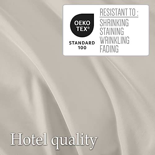 Lalaloom Twin Bed Sheet Set, Soft Microfiber Hotel Luxury Bedding, Extra Deep Pocket, 3 Piece Sheets And Pillowcase Sets, Breathable Wrinkle, Fade Resistant, Easy Care Machine Washable Linen, Cream #TOP4