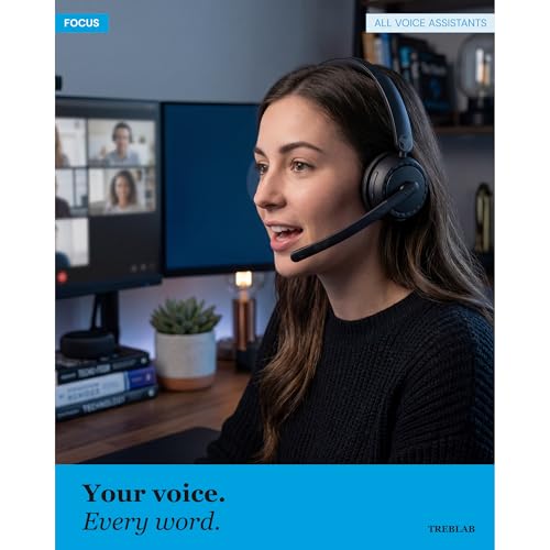 Image of TREBLAB C7-Pro Wireless Bluetooth Headset, 60H Playtime, Bluetooth 5.3