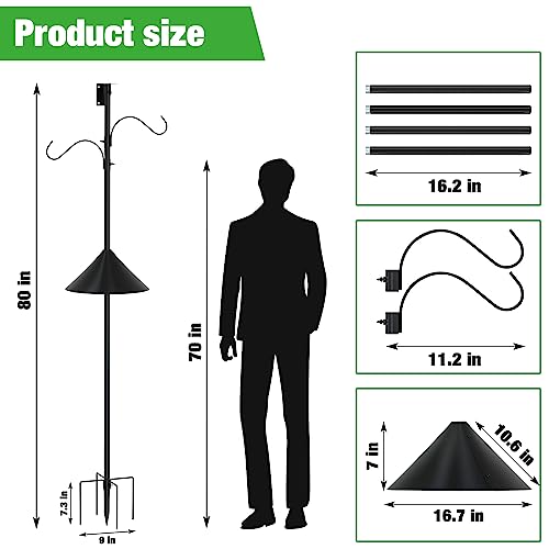 ERYTLLY Bird House Pole 80 Inch Bird Feeder Pole with Squirrel Baffle and 2 Hooks - - 13.25 / 18.29 / + 40% Off Code KUCFULNY - image 4