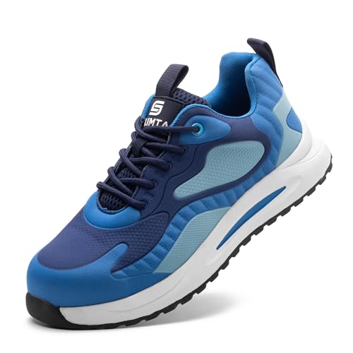 Safety Shoes for Men Women Steel Toe Boots Non-Slip Lightweight Breathable Sneakers Puncture Proof Protective Industrial Black Work Shoes